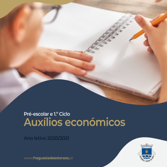 Aux&iacute;lios Econ&oacute;micos Pr&eacute;-escolar e 1.&ordm; Ciclo - Ano letivo 2020/2021