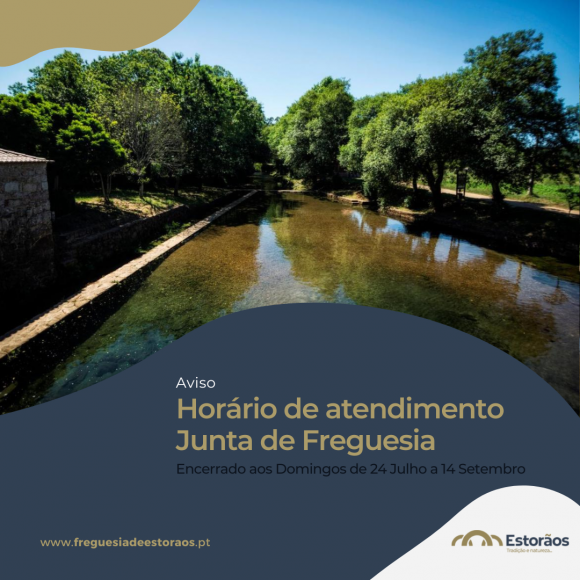 Aviso de encerramento - Junta de Freguesia